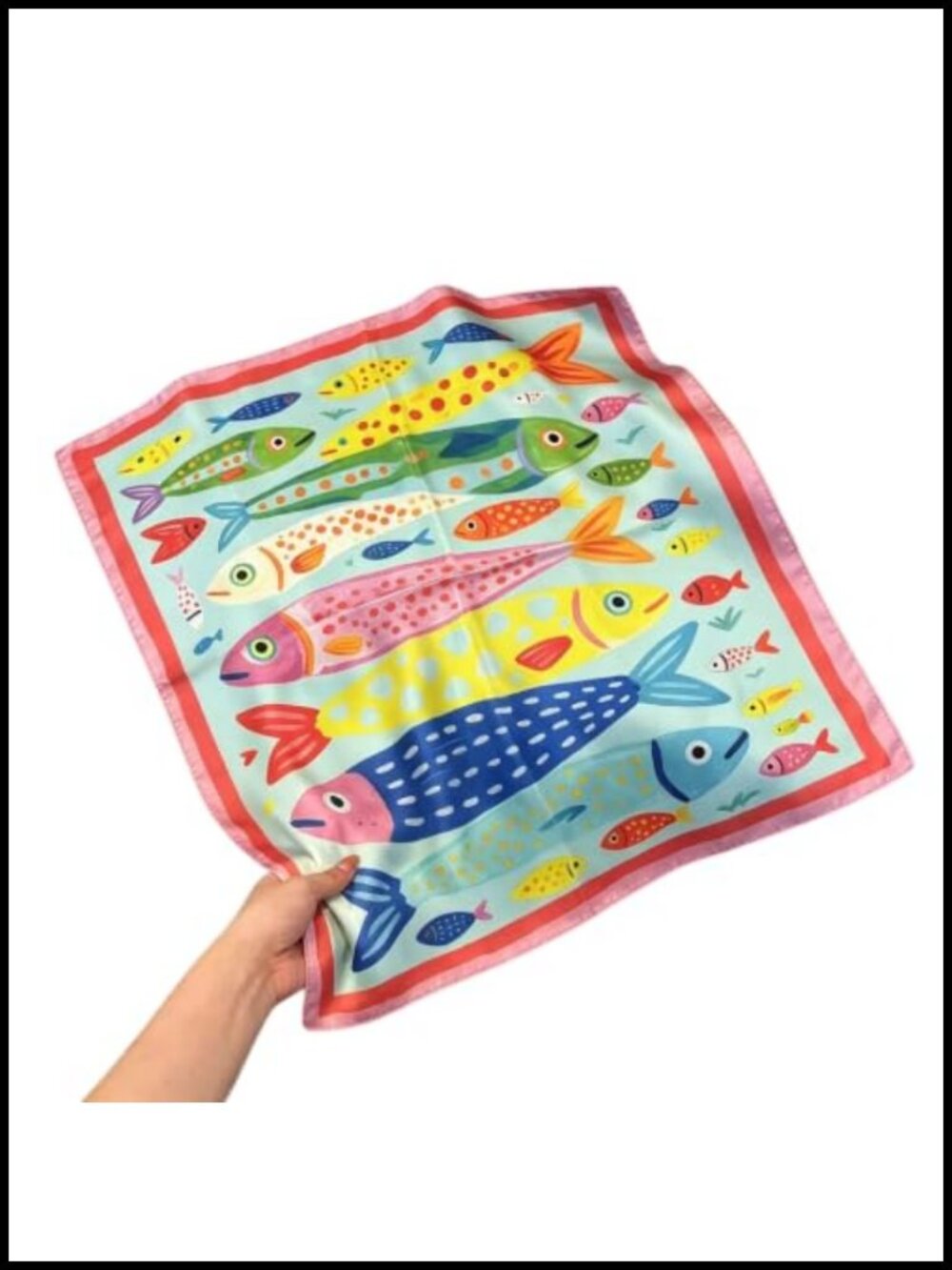 Hand Drawn Square Scarf Silky Feel Hair Wrap Neck Scarf Bandana
